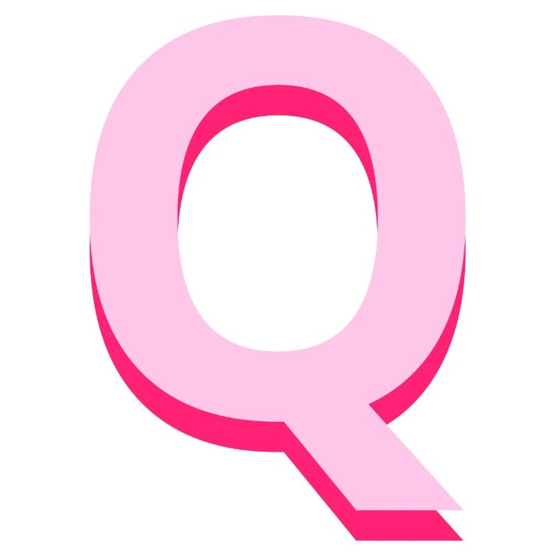 Lettre q rose pop et moderne