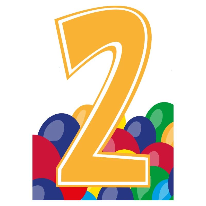 2 / Zweiter Geburtstag mit Bunten Luftballons.