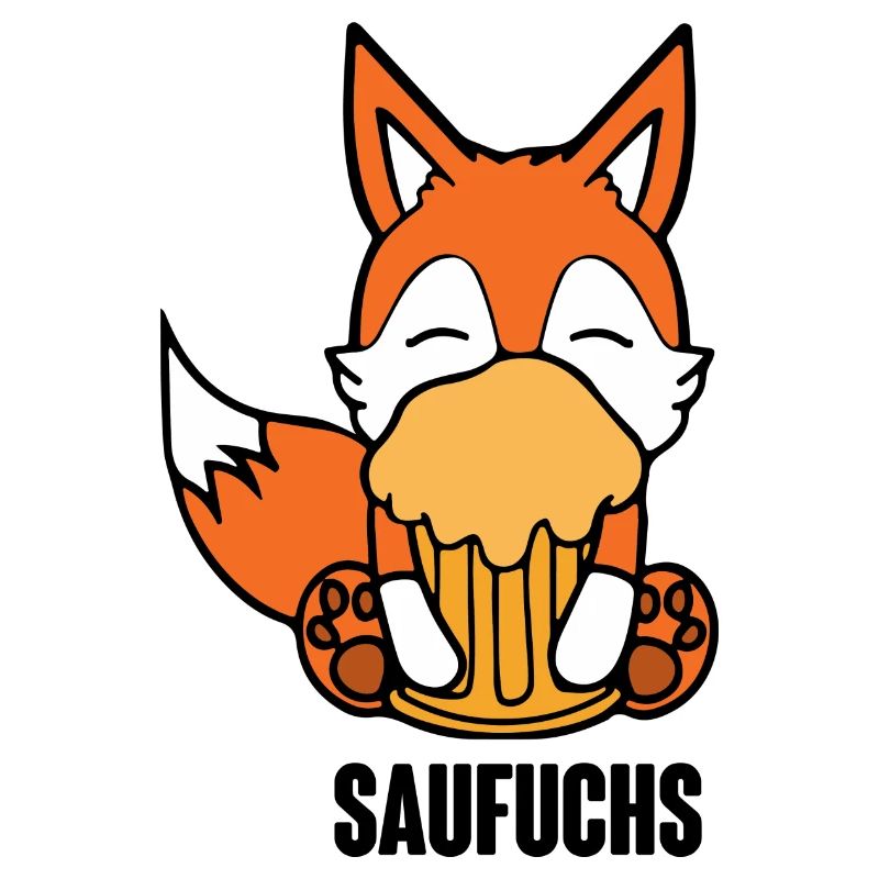 Fuchs Saufuchs Biertrinker Saufen Bier