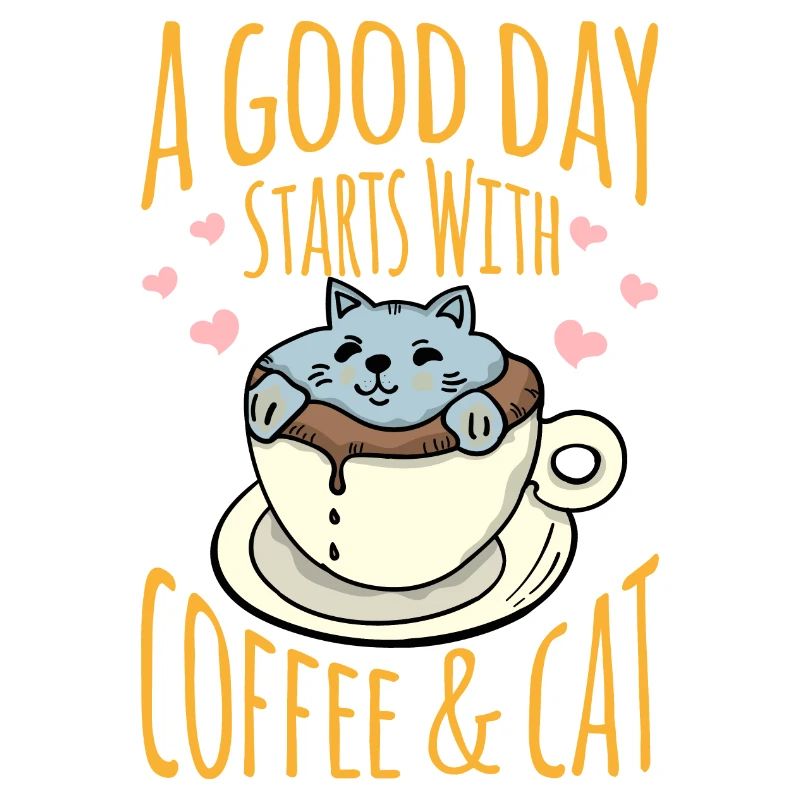 Cat in the Coffee Mug with Positive Message