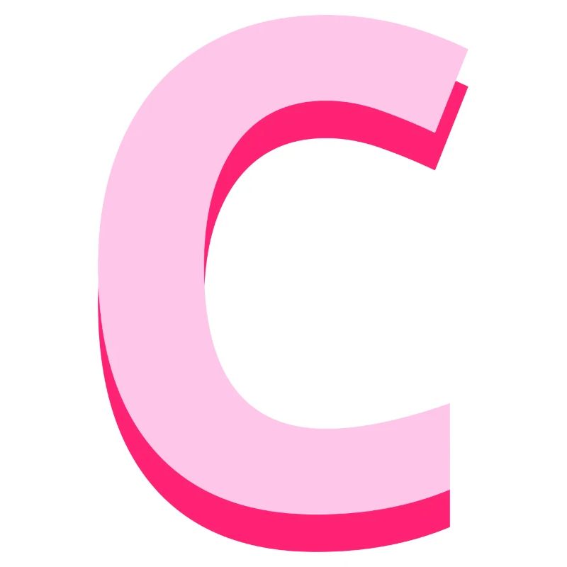 Lettre c rose pop et moderne