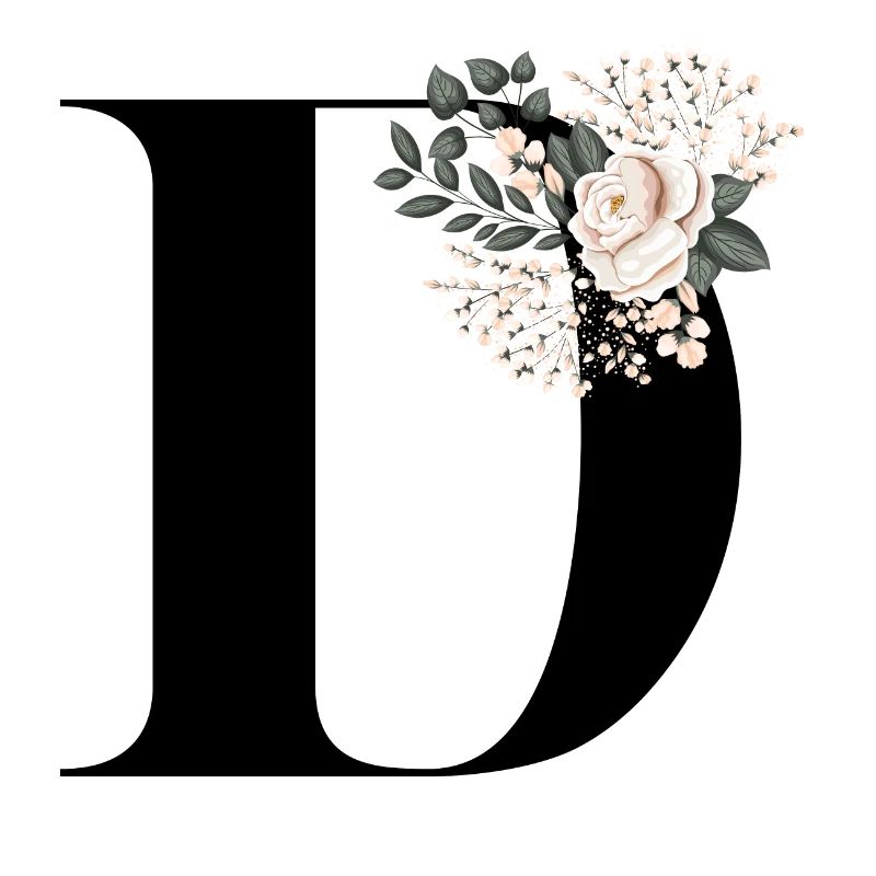 lettre D fleuris