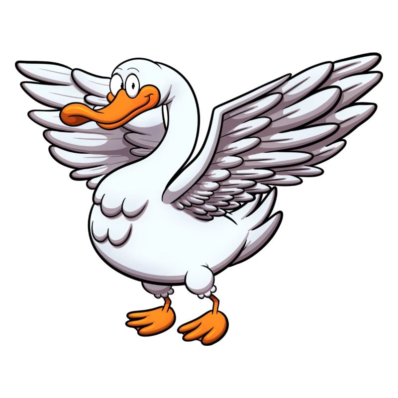 Goose Spreading Wings