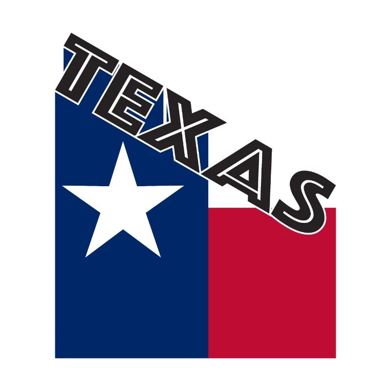 Texte du drapeau incliné du Texas