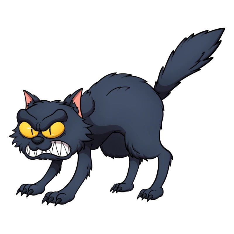 Angry Black Cat