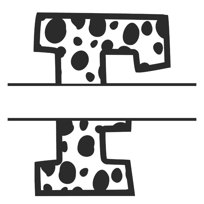 Buchstabe F benutzerdefiniertes Kuhmuster
