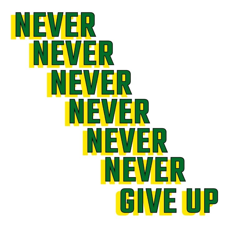 never give up