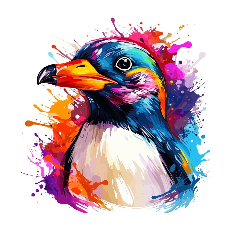 bunter Pinguin