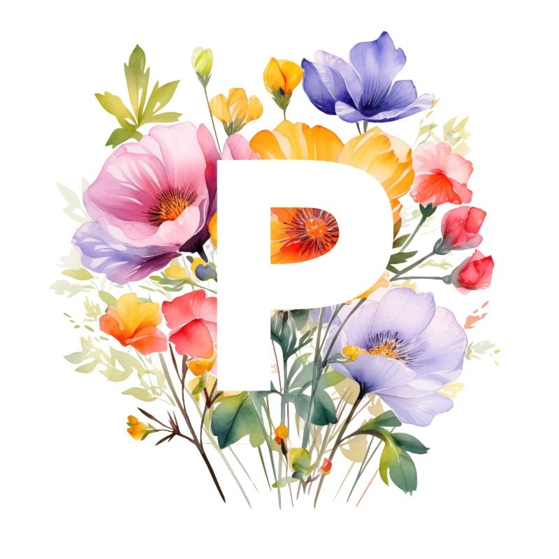 P Monogramme, Bouquet coloré