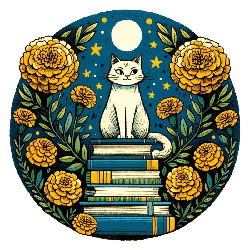 Chat blanc livresque