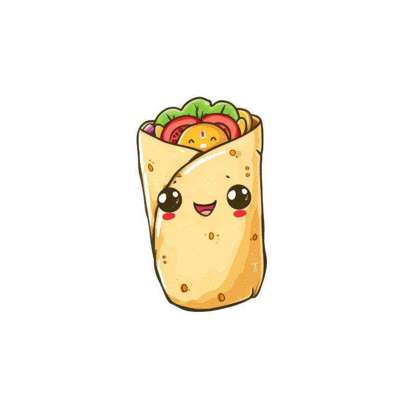 Appétissant Wrap Kebab Cartoon