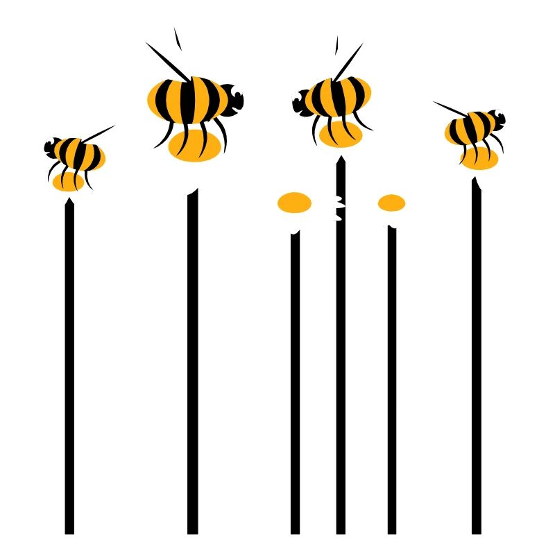 Beaucoup d’abeilles, de bourdons, de marguerites, de fleurs pollinisatrices