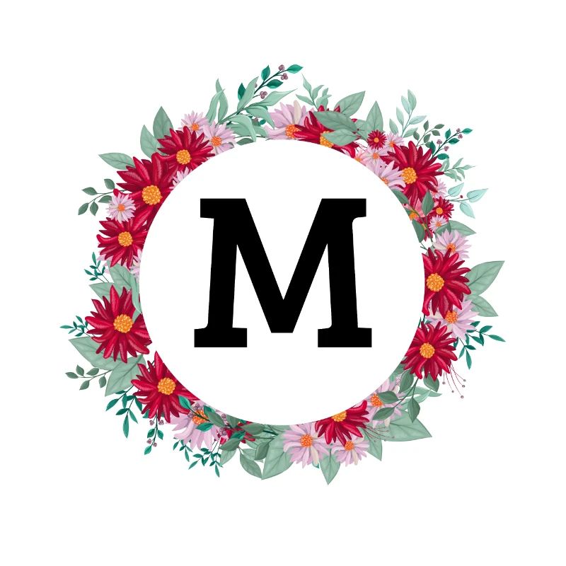 Buchstabe M Blumenkrone