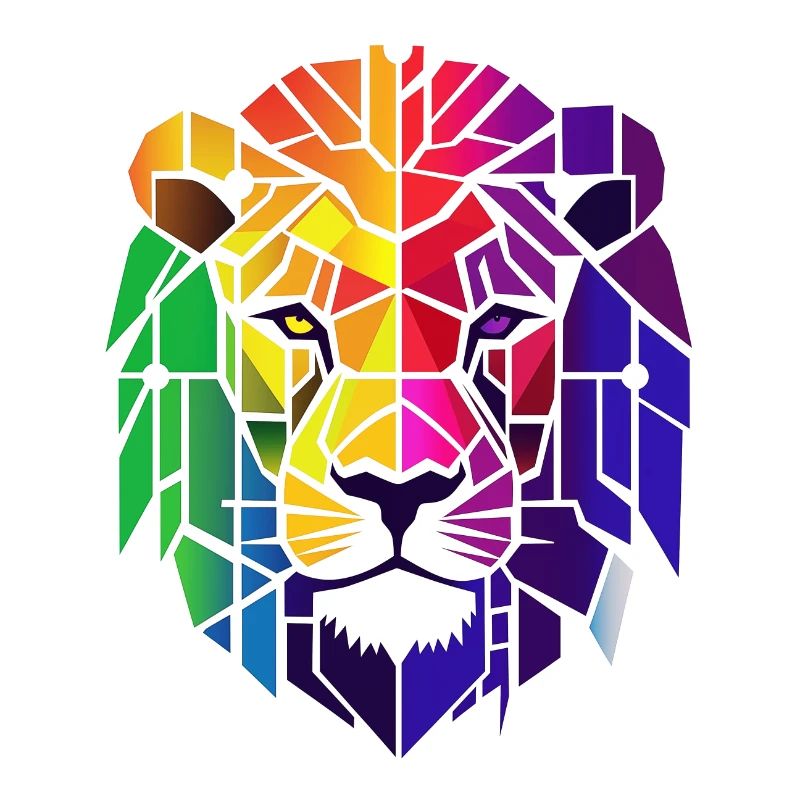 Abstrakter Regenbogen Löwe