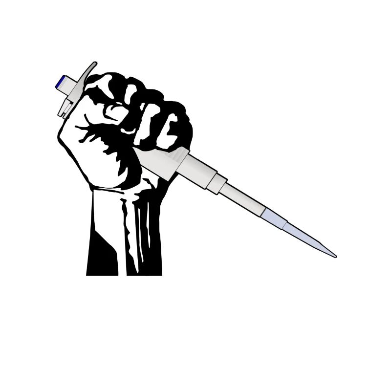 Poing ouvrier avec pipette - nerd science