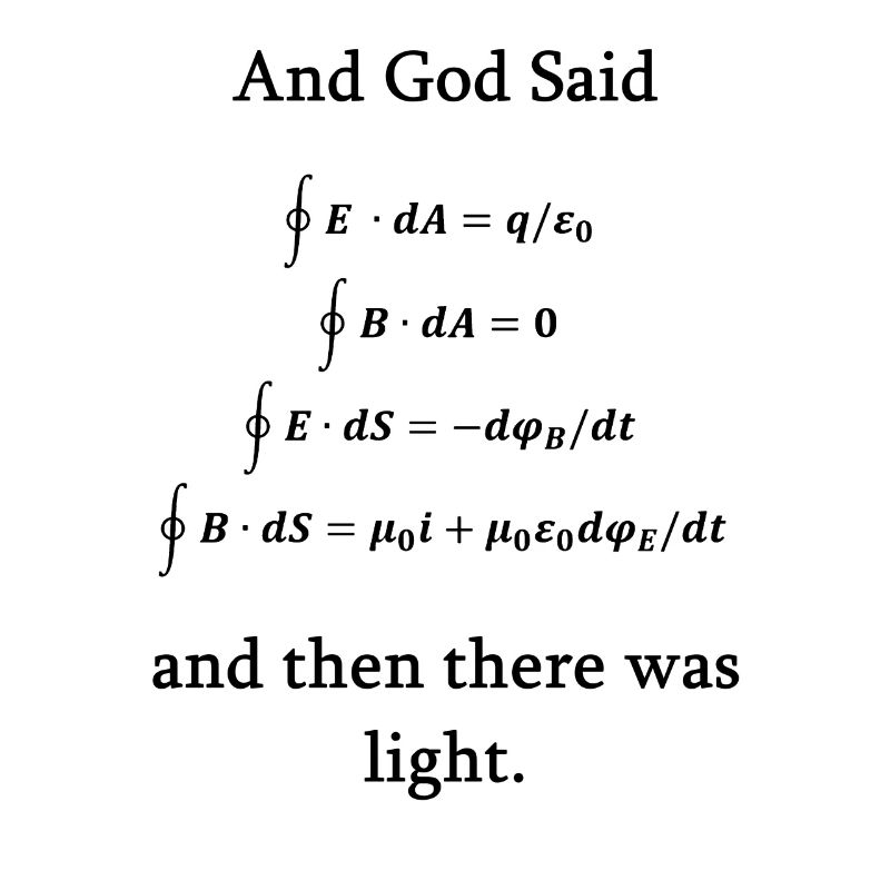 Maxwell Gleichungen Gott Licht Physik Nerd Science