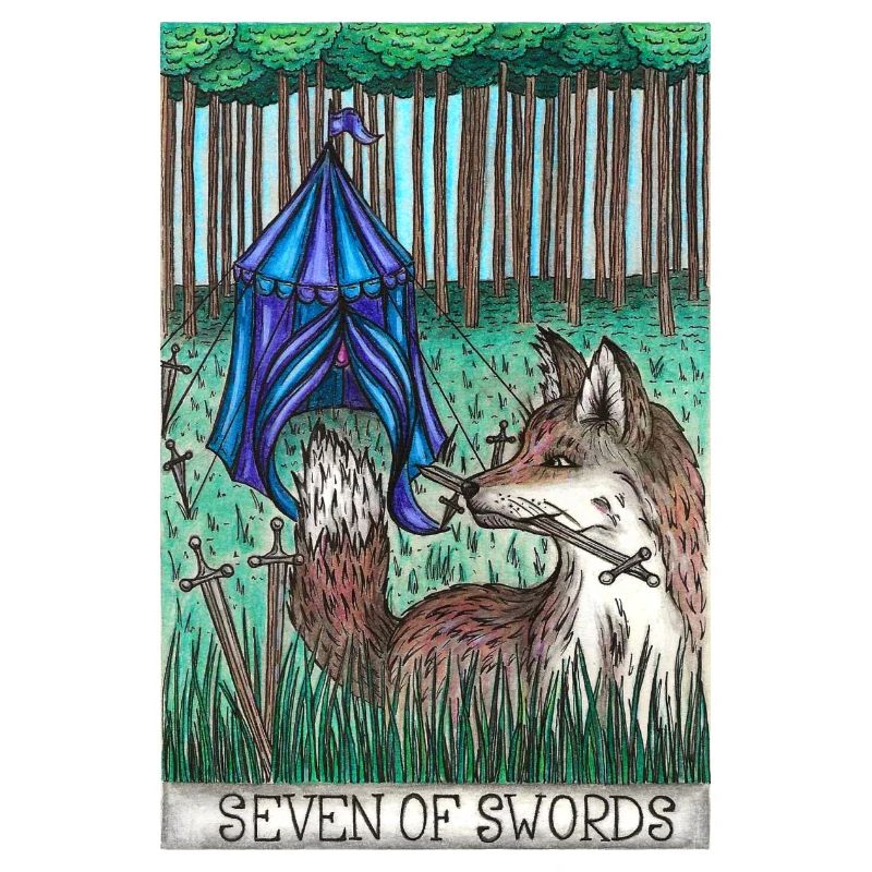 Carte de tarot « Sept d’épées »