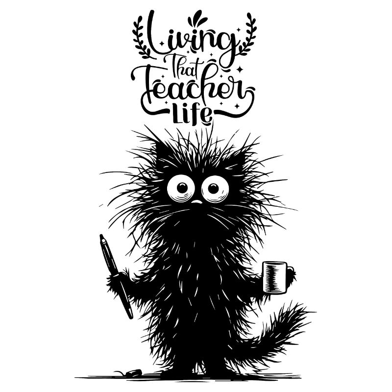 Katze Kaffee Koffein Lehrer Schule Unterricht Fun