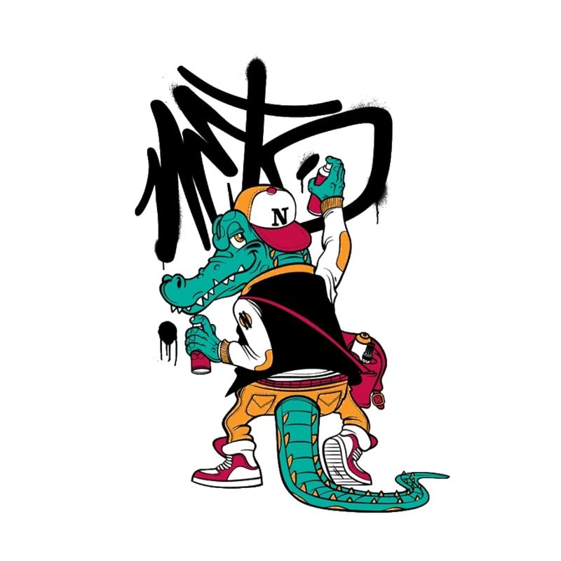 Graffiti drôle crocodile