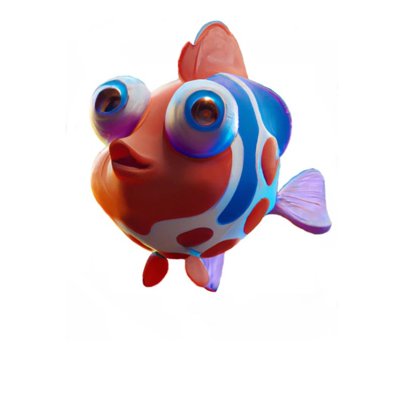 Poisson 3D mignon avec de grands yeux