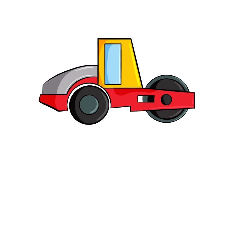 Construction site excavator vehicle roller