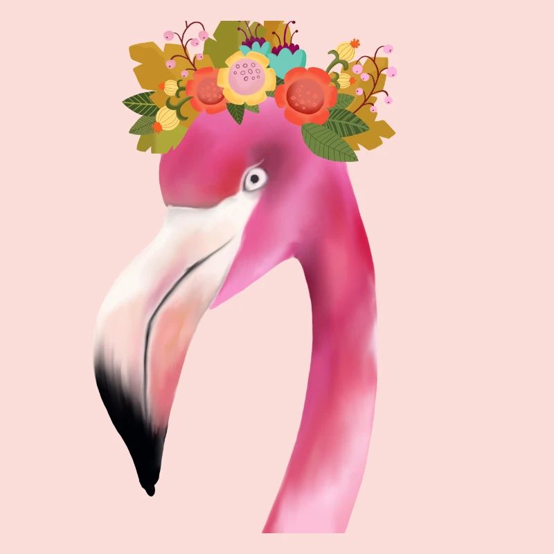 Flamingo avec couronne