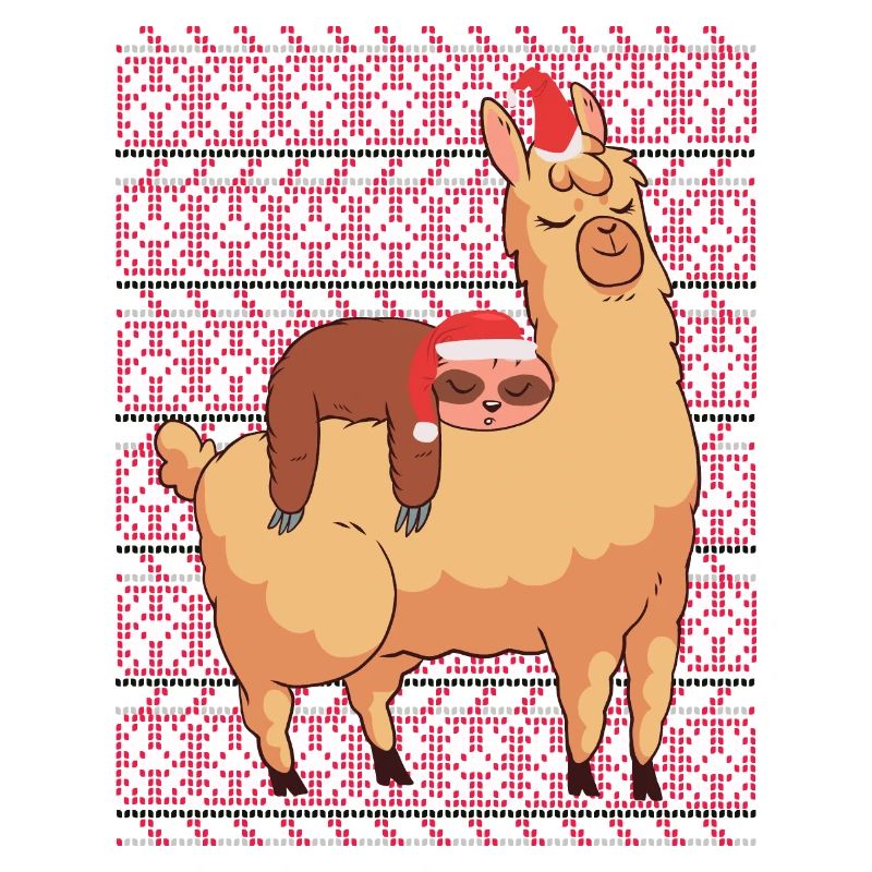 Pull de Noël laid paresseux avec alpaga