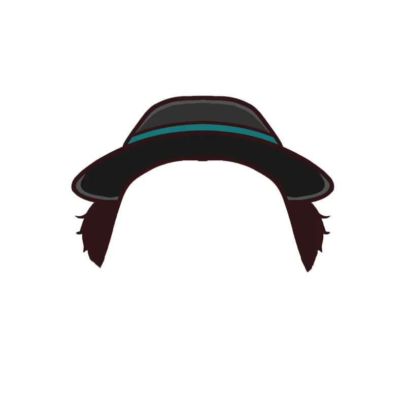Hat with sideburns