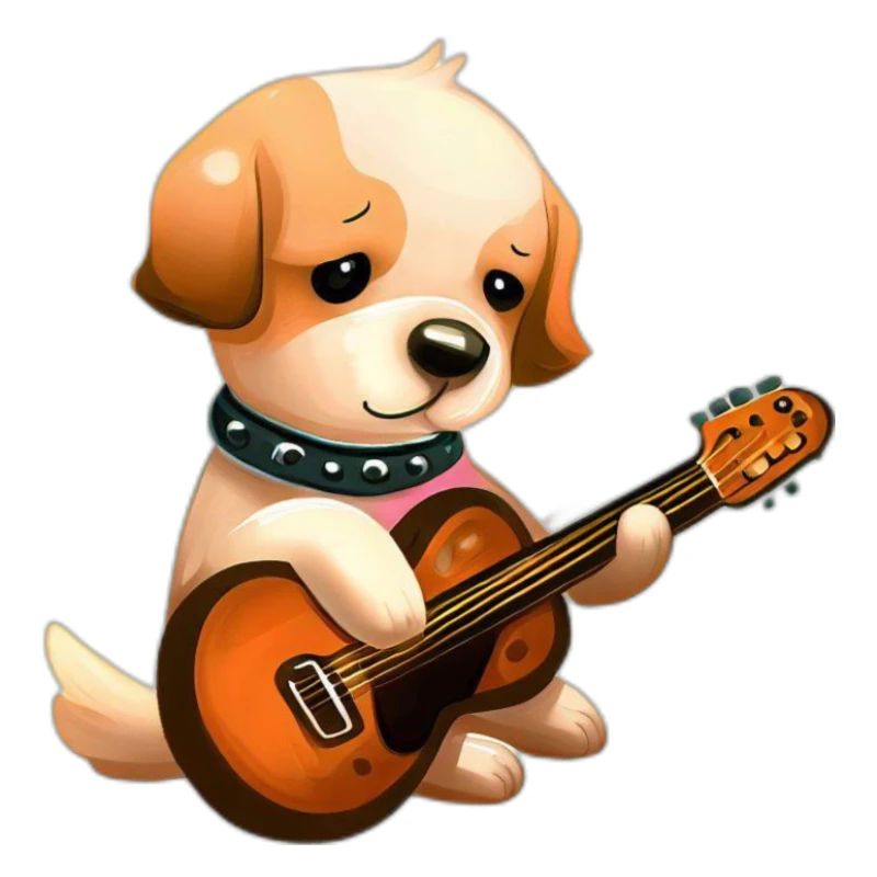 Dog with guitar