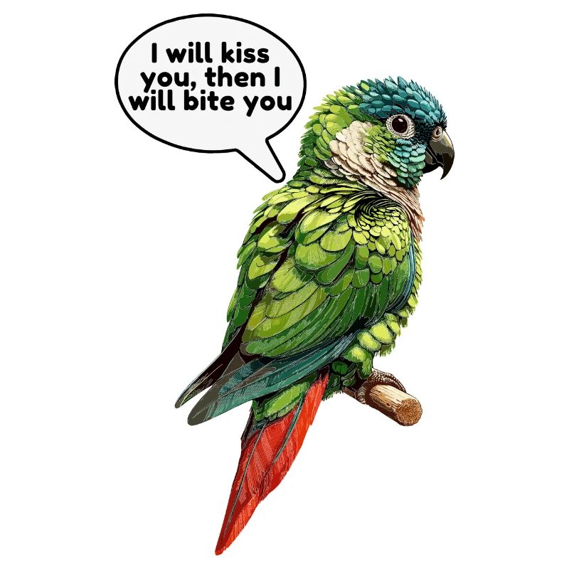 Drôle de conception de conure à joues vertes