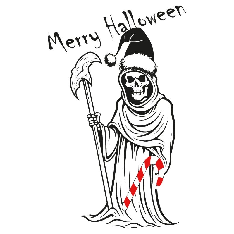 Grim Reaper with Candy Cane Halloween