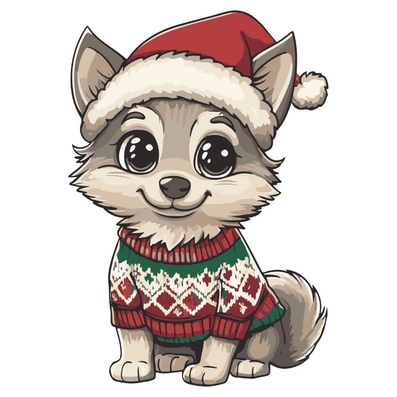 Bande dessinée de Noël loup