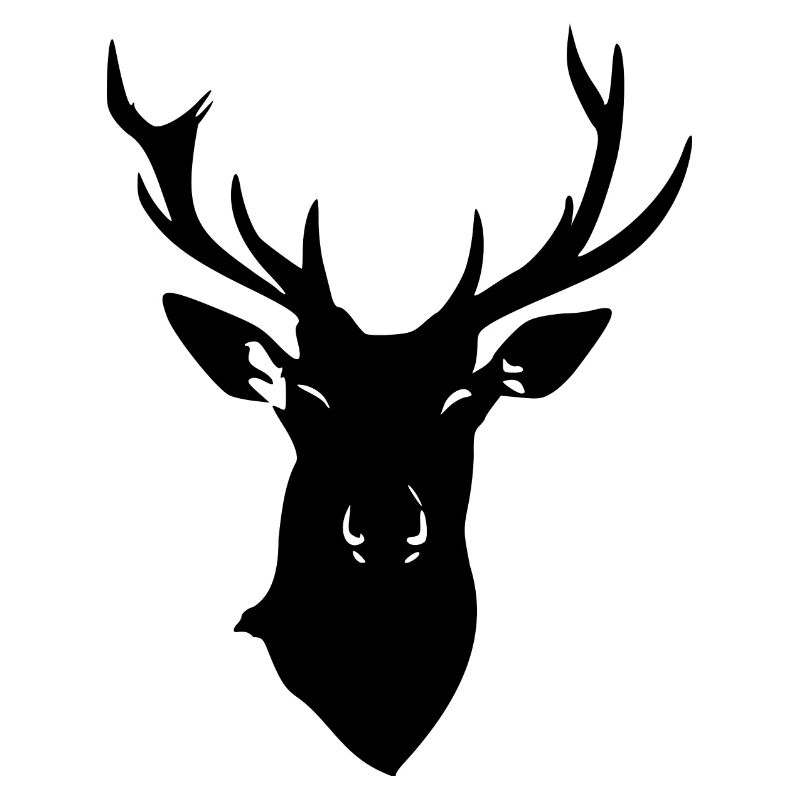 Hirsch Silhouette mit großem schwarzen Geweih
