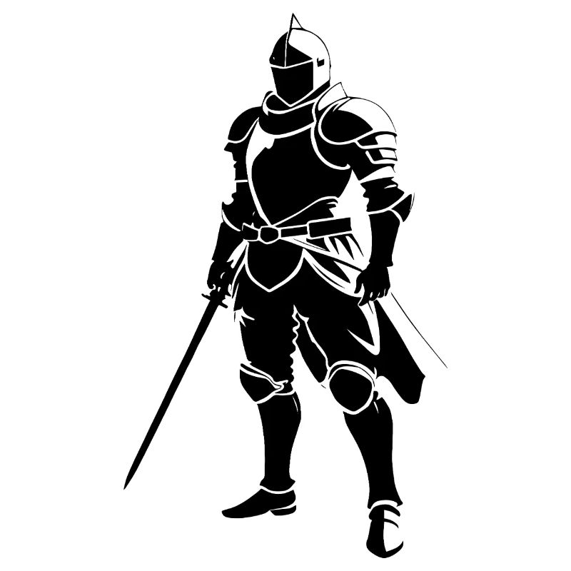 Chevalier - Autocollant de conception médiévale