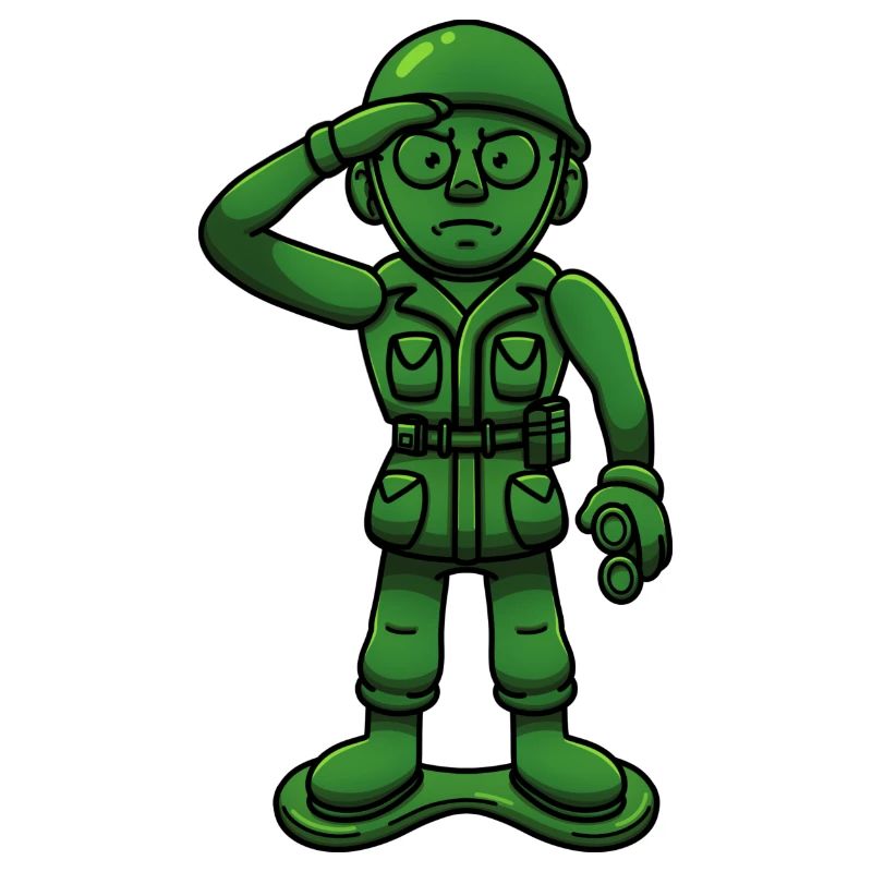 Soldat militaire vert Toy Sergeant saluant