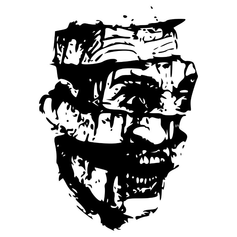 Scary Head Zombie black