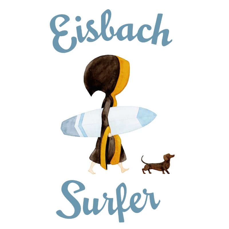Münchner Kindl mit Surfbrett und Dackel