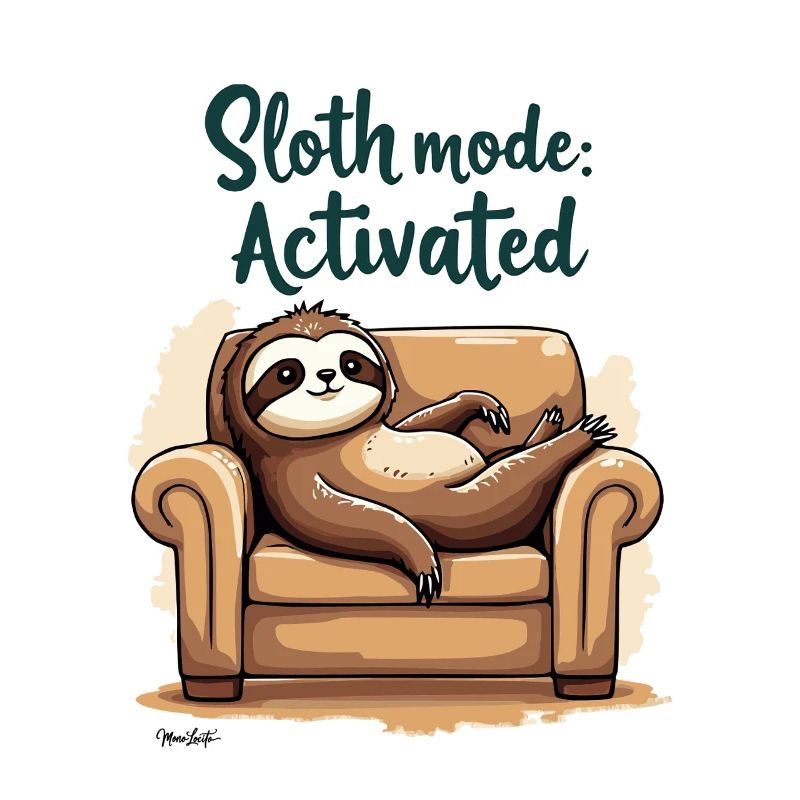 Sloth Mode Activated Funny Lazy Day