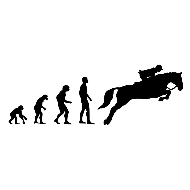 Evolution Reiten - Pferd - Reiter - Reiterin