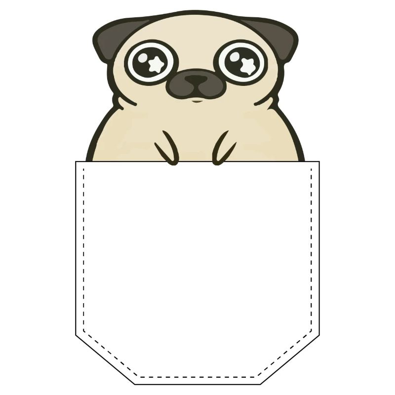 Brusttasche mit Mops Geschenk Idee