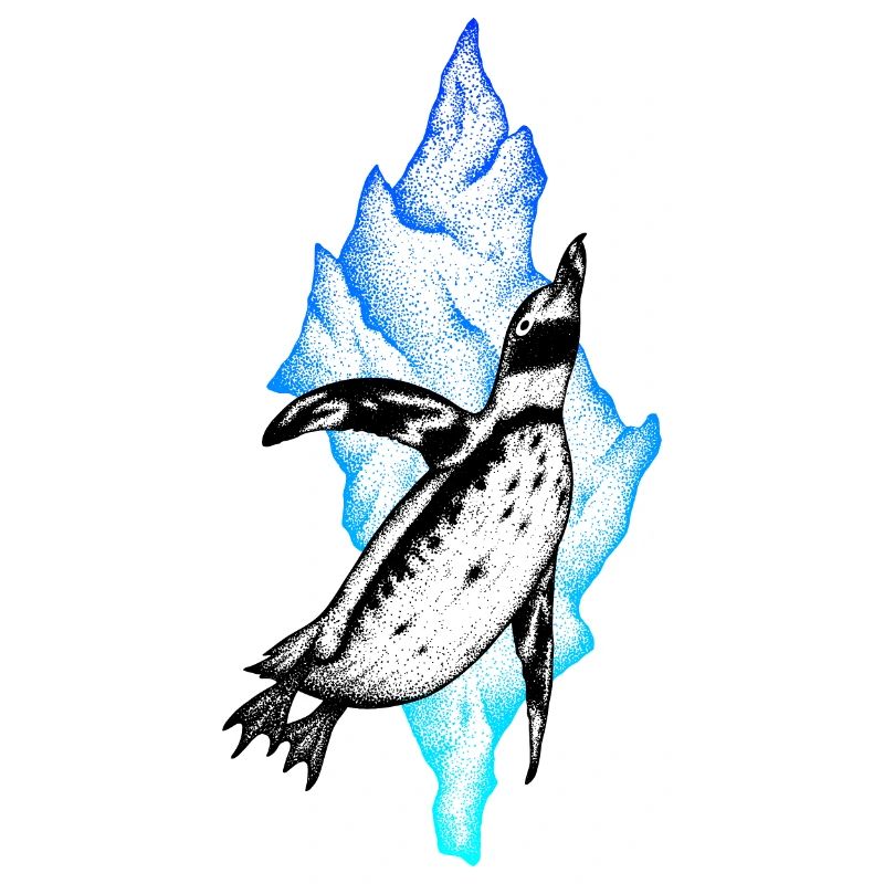Pinguin Blau Eisberg Antarktis SVENPAINT