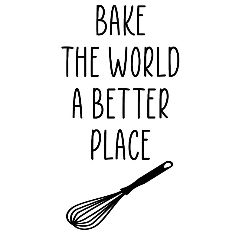 backen Sie die Welt ein besserer Ort Schneebesen