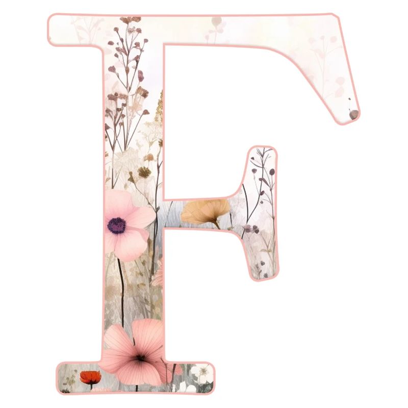 Personalisierbar Monogramm F Blumenmuster