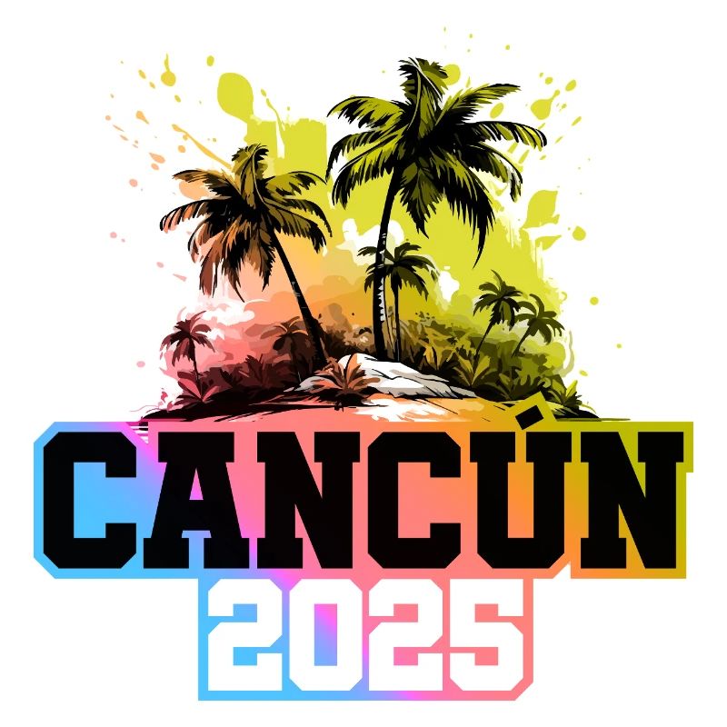 Cancun 2025 Palm Trees Multicolored
