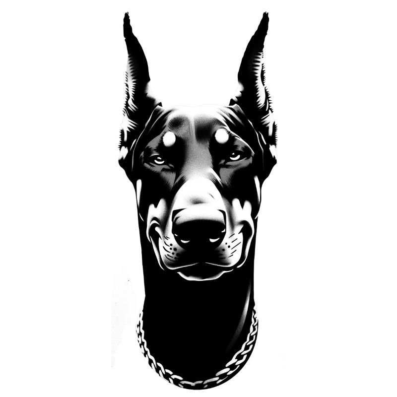 Doberman sourit | Visage de chien