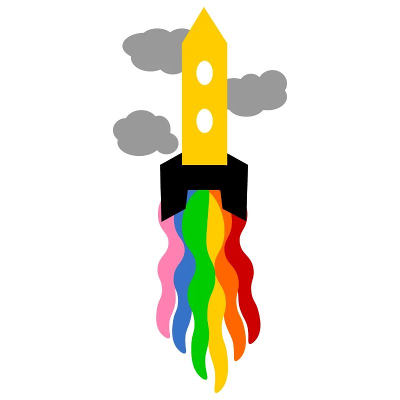 rainbow launching spaceship