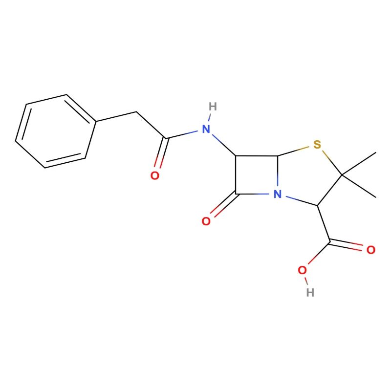 Penicillin Molekül - Farbige Strukturformel