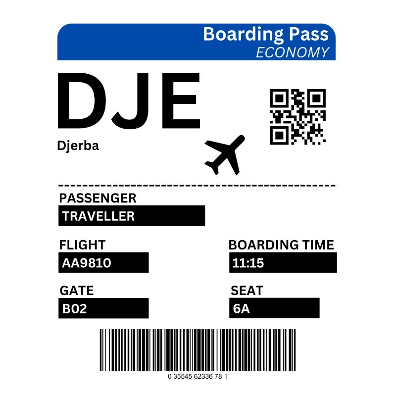 Djerba Boarding Pass Urlaub Tunesien Idee