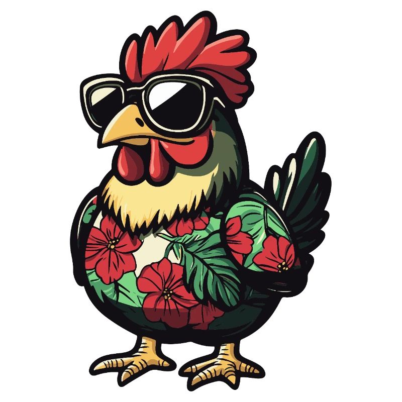Chicken Comic Cool Summer