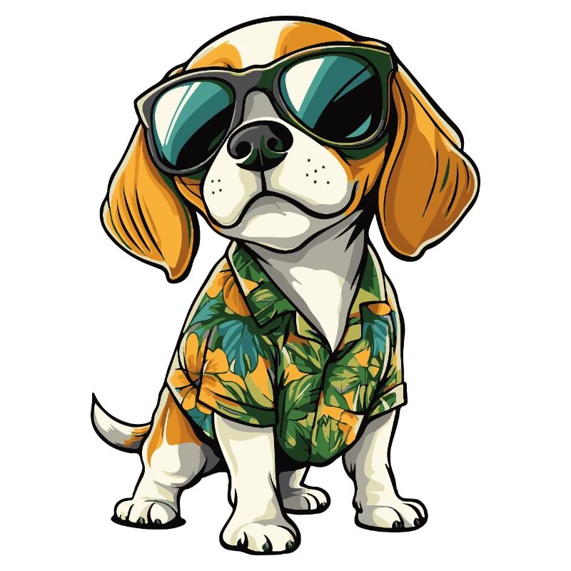Beagle Chien Cool Été